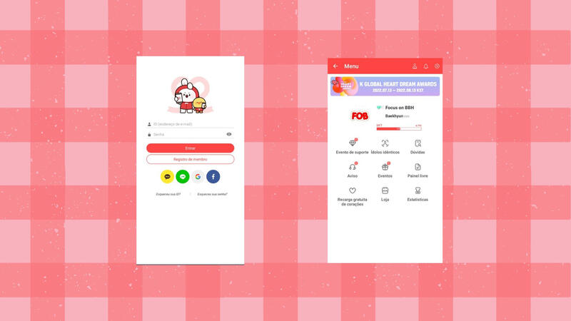 Crie sua conta logando com LINE, Kakao, Google ou Facebook, aceite os termos e crie seu username.